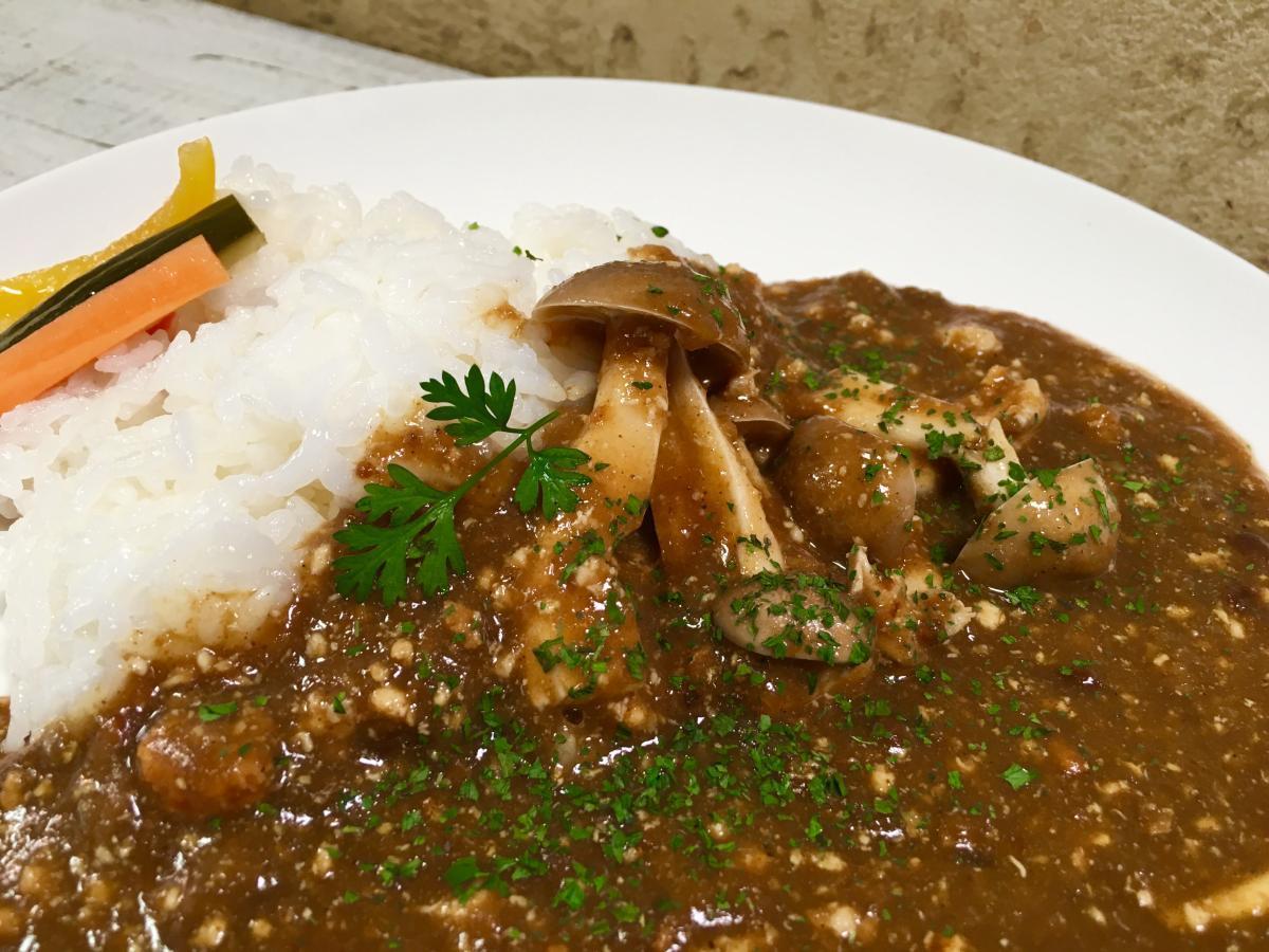 鶏ミンチとキノコの和風カレー